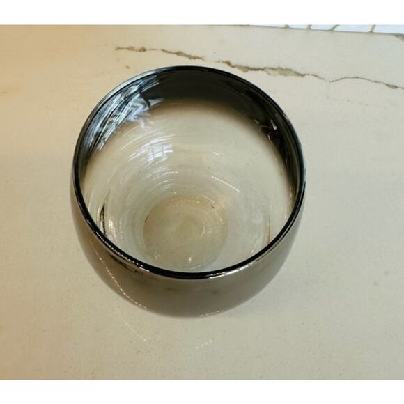 Vintage Silver Fade Lowball Glasses with Caddy | Set of 8 | Mid-Century Modern - Picture 8 of 9